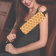 Mod And Retro Seamless Pattern Yellow Car Seat Belt Cover
