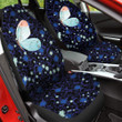 Bright Blue Butterfly And Star In Purple Background Car Seat Covers