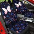 Pink Butterfly And Star In Purple Background Car Seat Covers