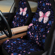 Black Pink Butterfly And Star In Purple Background Car Seat Covers