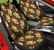 Chicken Quesadilla Seamless Pattern Popular Food Dark Brown Car Seat Covers