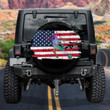Woman Soccer Player Watercolor American Flag Background Car Spare Tire Cover