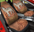 Wolf Flower Leather Carving Pattern Car Seat Cover
