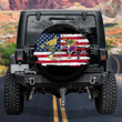 Basketball Man Player Watercolor American Flag Background Car Spare Tire Cover