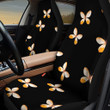 Orange And White Butterflies Black Car Seat Covers