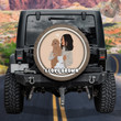 Girl And Dog Art I Love Brown White And Brown Car Spare Tire Cover