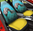 Frilled Shark Image Ocean Wave Pattern Yellow Car Seat Covers