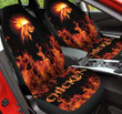 Chicken Flame Head Fire Pattern Car Seat Cover