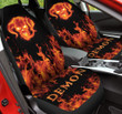 Skull Flame Head Fire Pattern Car Seat Cover