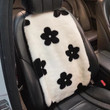 Universal Ins Fashion Black White Plush Winter Warm Cartoon Flower Car Seat Cover