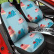 Red Orchid Flowers Decoration Christmas Art Dot Pattern Mint Car Seat Covers