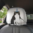 Chubby Cat Wearing Cone Hat Art White Car Headrest Covers Set Of 2