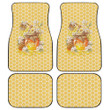 Bee And Honey Art Yellow And White Hive Pattern Car Mats