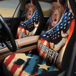 Labrador Custom Name America Flag Car Seat Covers