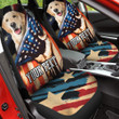 Golden Retriever Custom Name America Flag Car Seat Covers