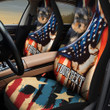 Yorkie Custom Name America Flag Car Seat Covers