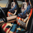 Bulldog Custom Name America Flag Car Seat Covers