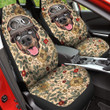 Dachshund Cute Helmet Flower Pattern Car Seat Covers