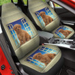 Toy Poodle Sitting On Window Car Seat Cover