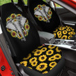 Elephant Sunflowers In Black And Yellow Car Seat Cover