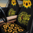 Bloom Where You Are Planted And Sunflowers In Black Background Car Seat Cover