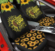 Bloom Where You Are Planted And Sunflowers In Black Background Car Seat Cover