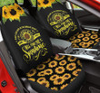 Sunshine And Sunflowers In Black Background Car Seat Cover