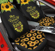 Be Kind And Sunflowers In Black Background Car Seat Cover