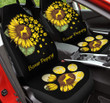 Boxer Puppy Sunflower In Black And Yellow Background Car Seat Cover