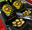 Tibetan Mastiff Sunflower In Black And Yellow Background Car Seat Cover