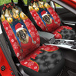 Leonberger With Bauble Ornaments In Red Background Car Seat Cover