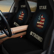 Utah Strong American Flag Pattern In Navy Blue And Black Car Seat Cover