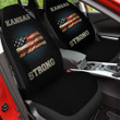 Kansas Strong American Flag Pattern In Navy Blue And Black Car Seat Cover