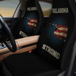 Oklahoma Strong American Flag Pattern In Navy Blue And Black Car Seat Cover