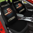 North Dakota Strong American Flag Pattern In Navy Blue And Black Car Seat Cover