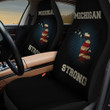 Michigan Strong American Flag Pattern In Navy Blue And Black Car Seat Cover