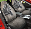 Zebra In Gray Background Car Seat Cover