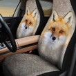 Fox In Gray Background Car Seat Cover