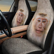 Monkey In Gray Background Car Seat Cover