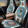French Bulldog Paisley Pattern In Blue And White Background Car Seat Cover