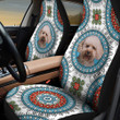 Toy Poodle Paisley Pattern In Blue And White Background Car Seat Cover