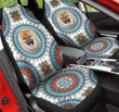 Chow Chow Paisley Pattern In Blue And White Background Car Seat Cover