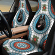 Schipperke Paisley Pattern In Blue And White Background Car Seat Cover