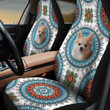 Chihuahua Paisley Pattern In Blue And White Background Car Seat Cover