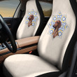 Dachshund Paisley Pattern And Rhomb Shapes In White Background Car Seat Cover