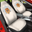 Chow Chow Paisley Pattern And Rhomb Shapes In White Background Car Seat Cover