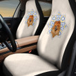 Chow Chow Paisley Pattern And Rhomb Shapes In White Background Car Seat Cover
