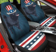 Schipperke With Stripes And Stars Pattern In Navy Blue Background Car Seat Cover