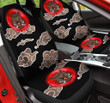 Boar And Brown Clouds Pattern In Black Background Car Seat Cover
