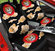 Tiger And Orange Ochre Clouds Pattern In Black Background Car Seat Cover